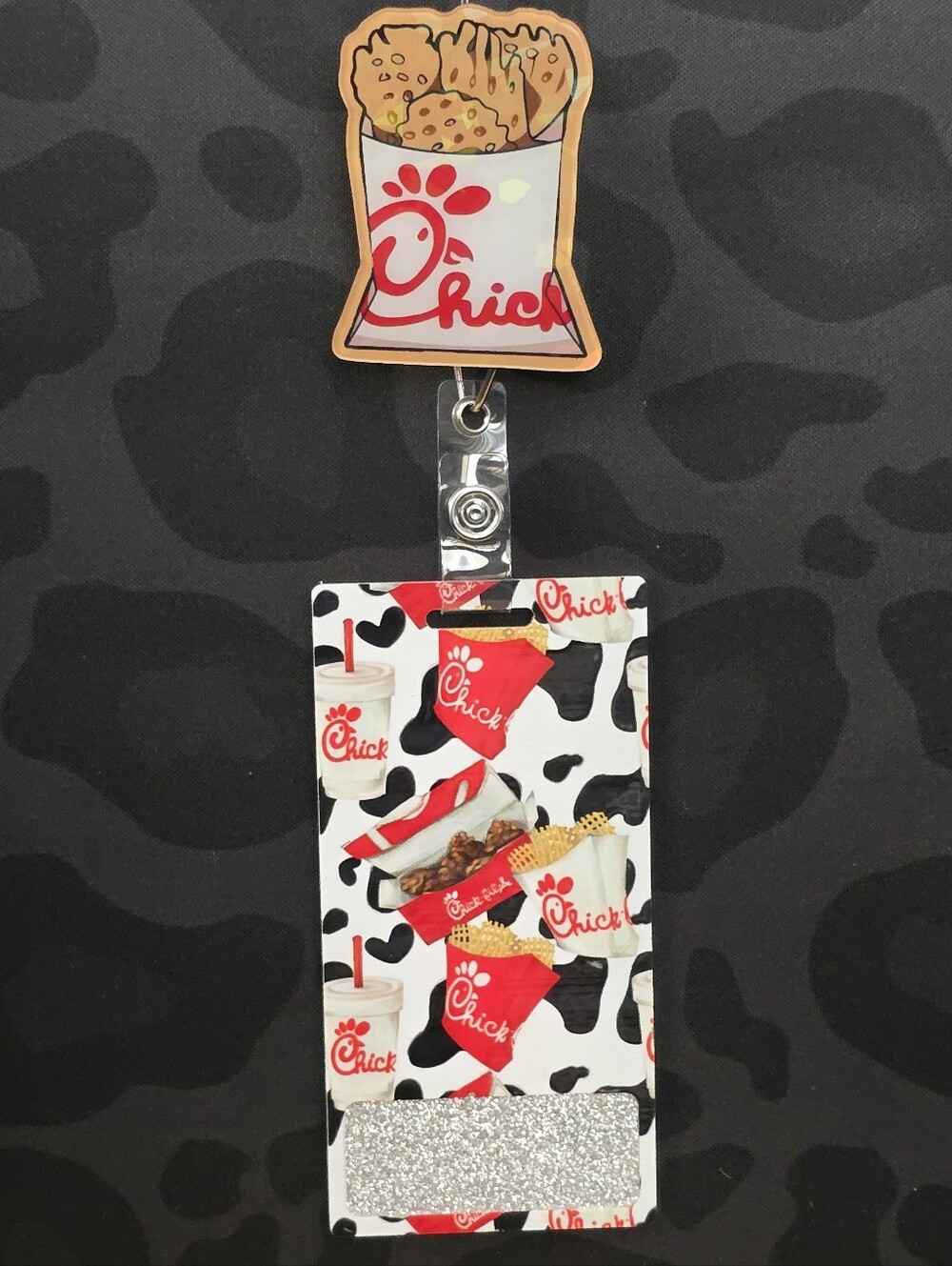 Chick-Fil-A Novelty Acrylic Badge Reel & Buddy Set ID Holder